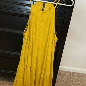 Cloth & Stone Mustard Yellow Sleeveless Midi Dress